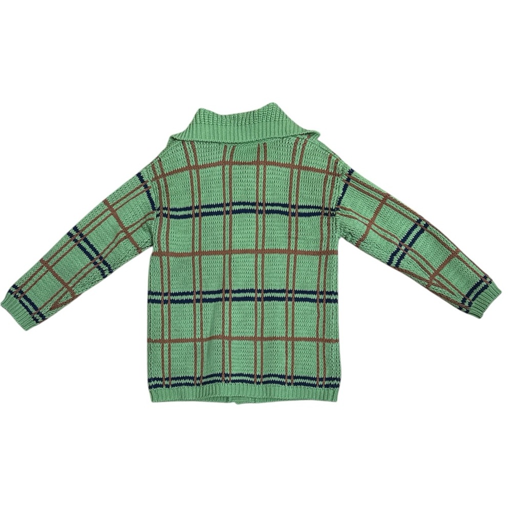 Anthropologie Callahan Green and Brown Plaid Knit Cardigan - Picture 6 of 10